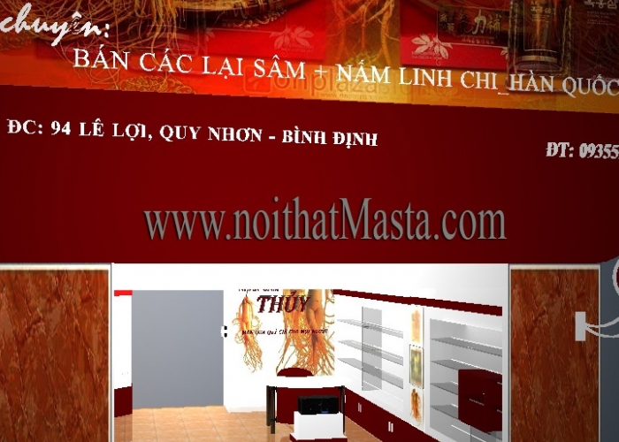 THIẾT KẾ THI CÔNG CỬA HÀNG NHÂN SÂM - CHỊ THỦY - BÌNH ĐỊNH
